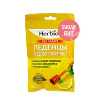 Леденцы Нerbion Мёд+Лимон 25 шт (От боли в горле)